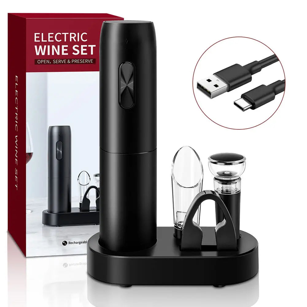 Complete Electric Wine Opener & Aerator Set