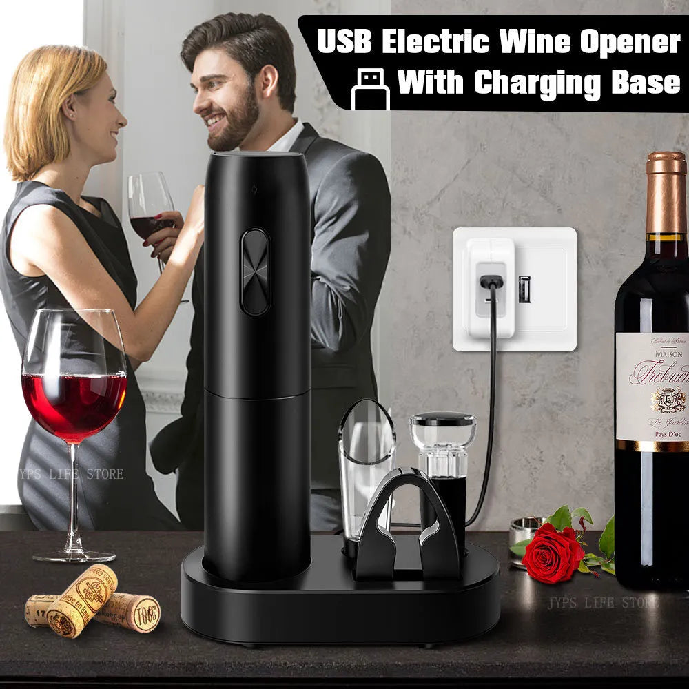 Complete Electric Wine Opener & Aerator Set