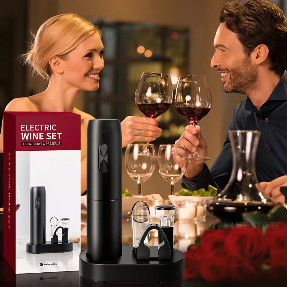 Complete Electric Wine Opener & Aerator Set