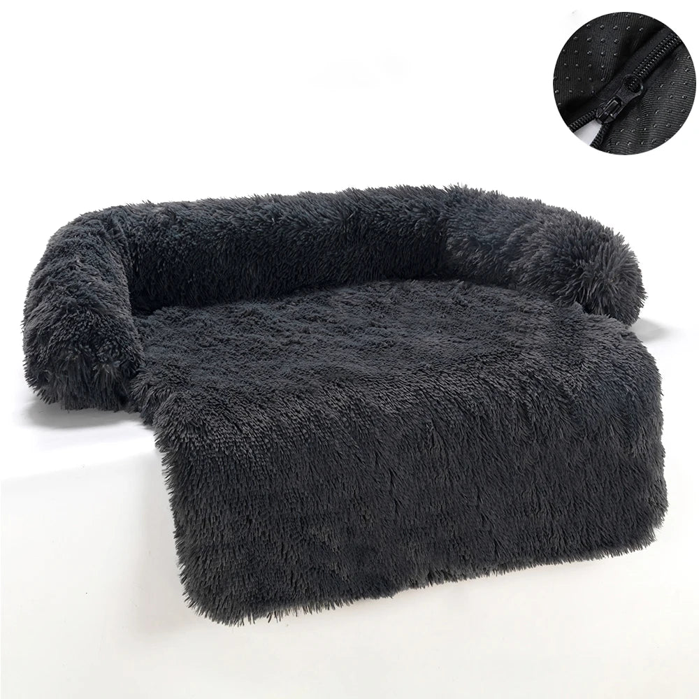 Snuggle Haven Pet Sofa – Removable Plush Bed for Large Dogs & Cats, Winter Warm and Washable