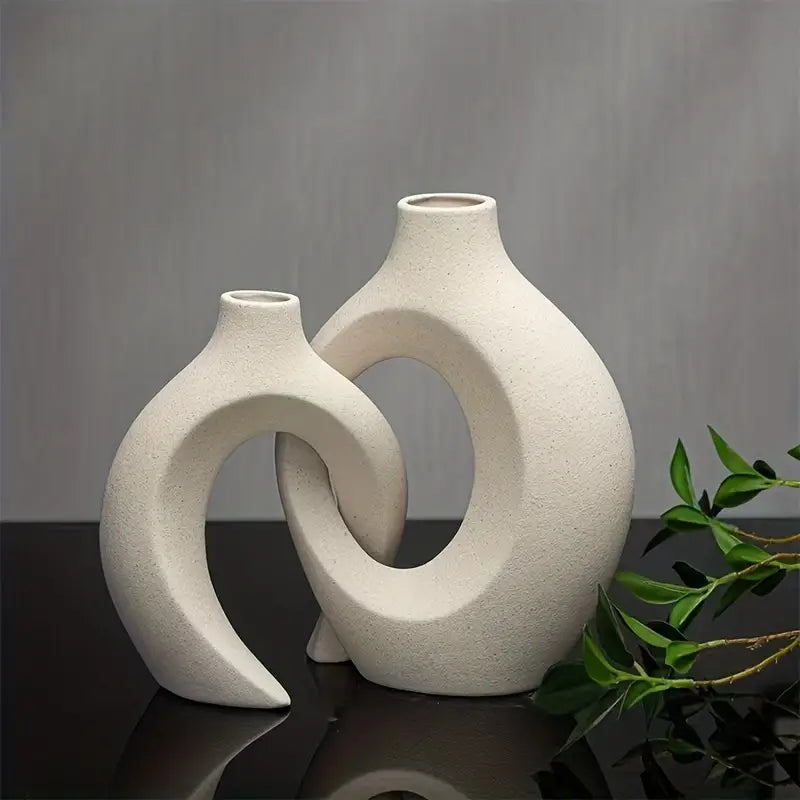 Nordic Elegance – Modern Nordic Ceramic Vase Duo for Stylish Home Décor