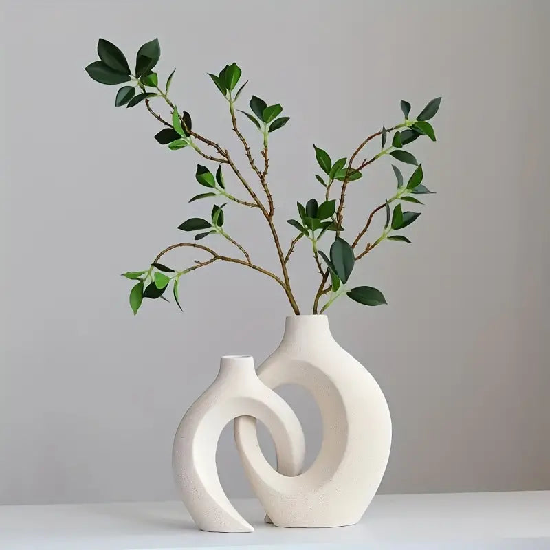 Nordic Elegance – Modern Nordic Ceramic Vase Duo for Stylish Home Décor