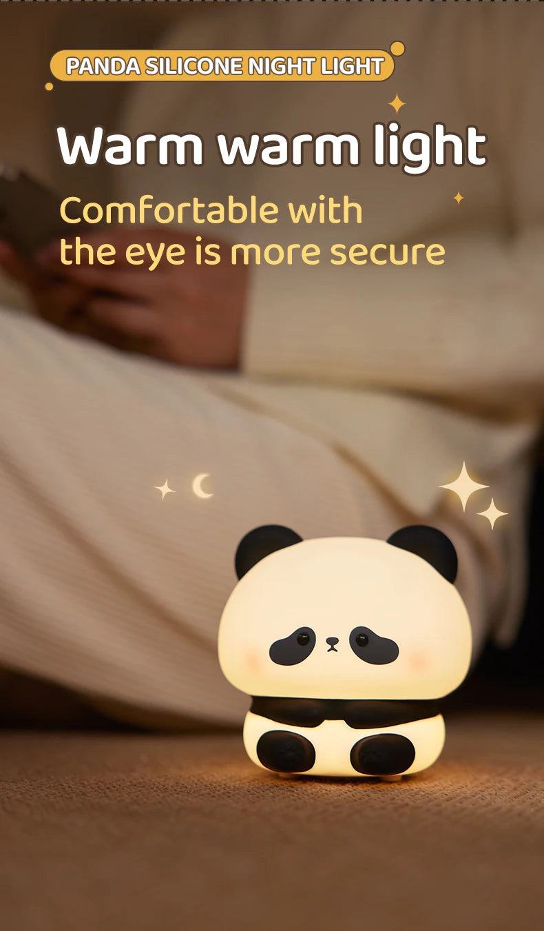 Panda Dreamlight – Soft Silicone LED Night Lamp for Kids' Bedrooms