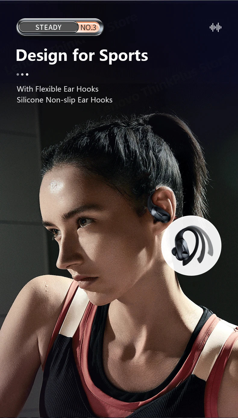 Lenovo SoundWave LP75: Bluetooth Earbuds with LED Display & Noise Reduction