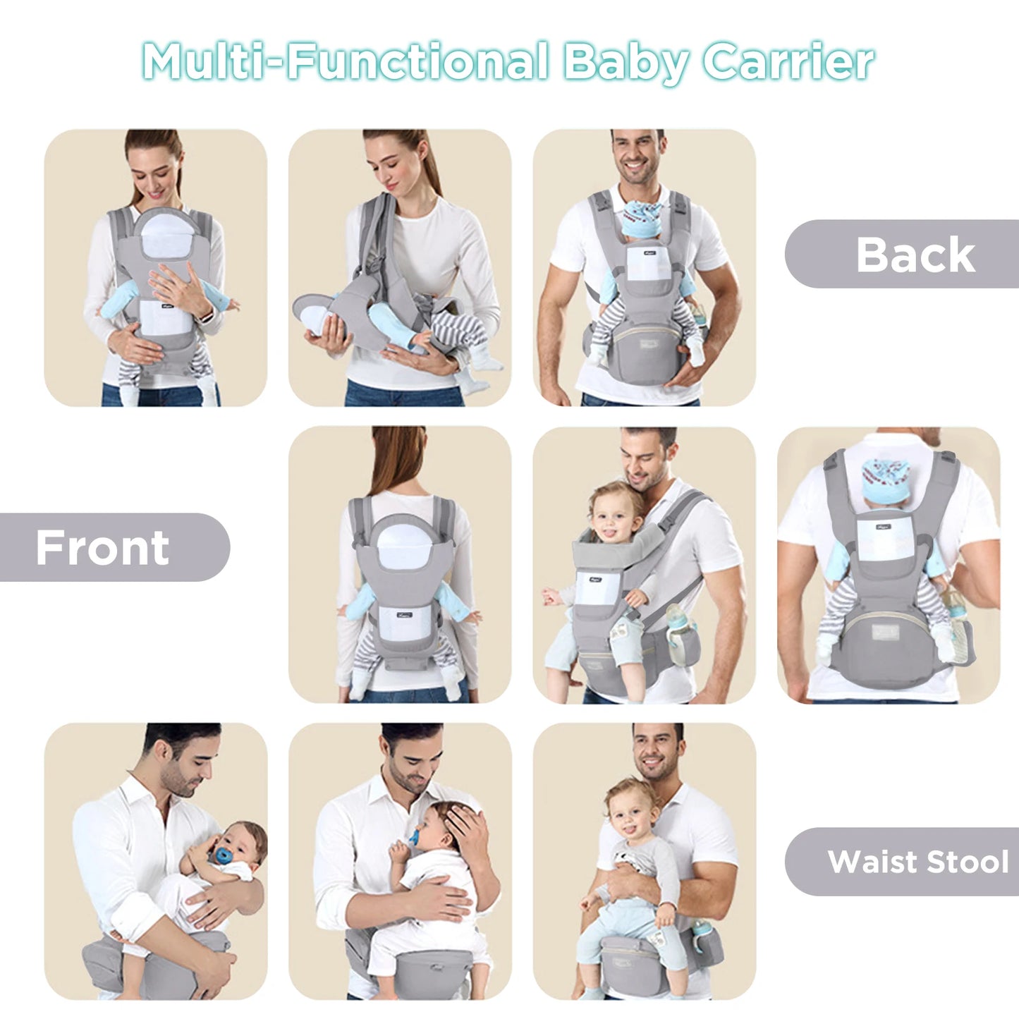 KiddieKarry All-Stage: Ergonomic Multi-Use Baby to Toddler Carrier