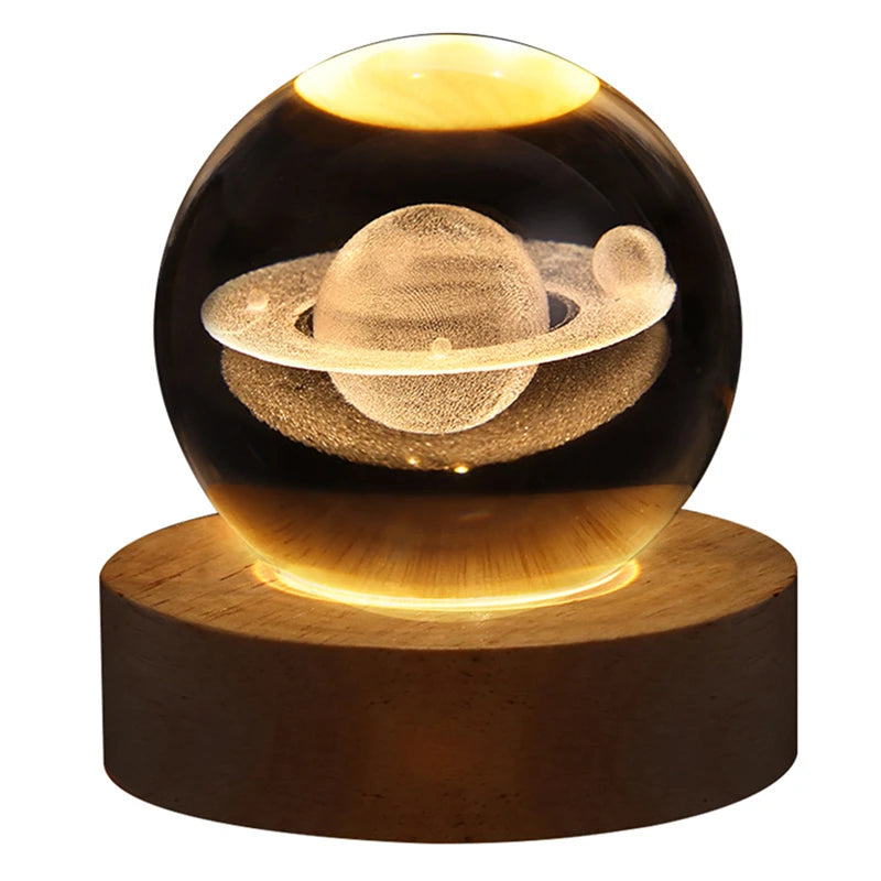 Celestial Glow™ - LED Solar System Crystal Lamp