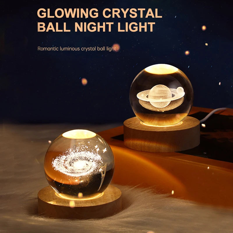 Celestial Glow™ - LED Solar System Crystal Lamp