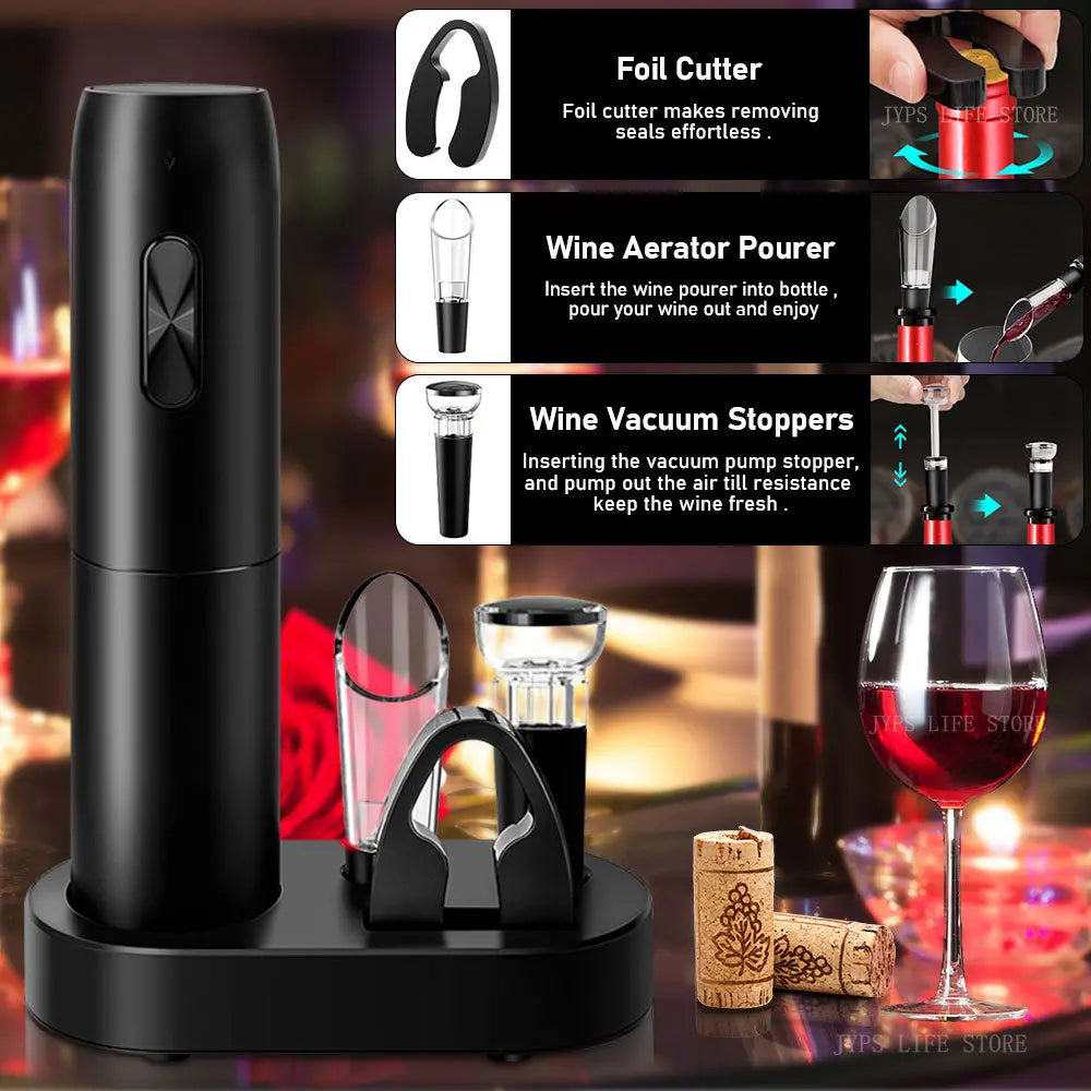 VinoMagic Pro: The Complete Electric Wine Opener & Aerator Set