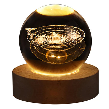 Celestial Glow™ - LED Solar System Crystal Lamp