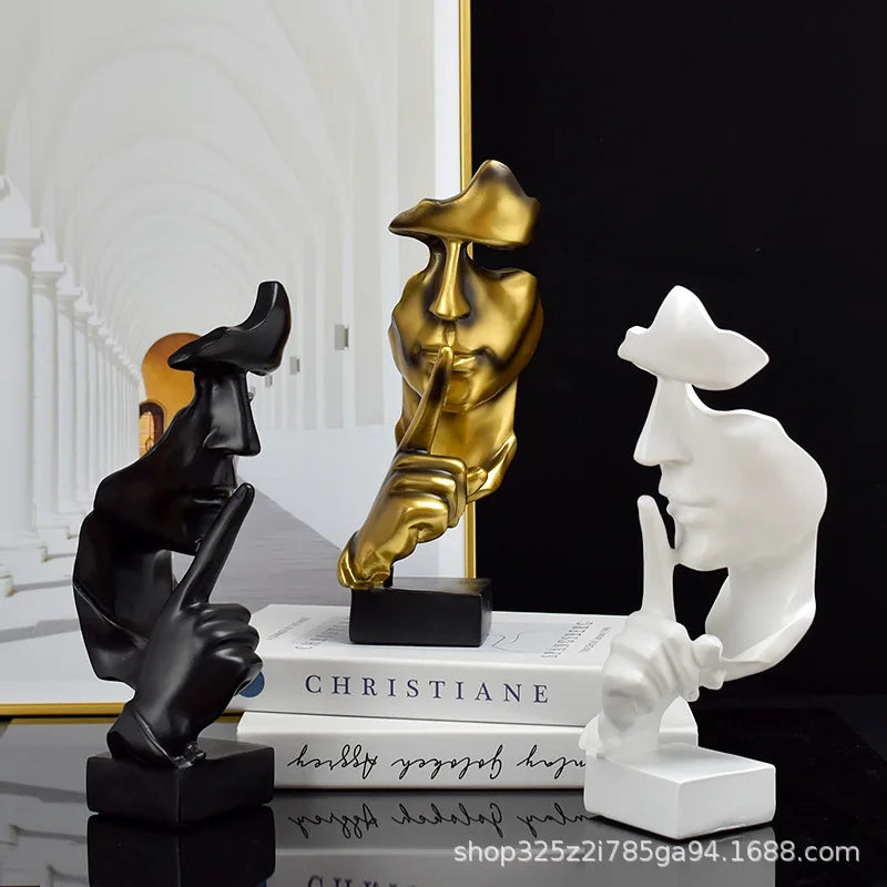 Thinker Statue Sculpture – Abstract Resin Ornament for Modern Home & Office Décor