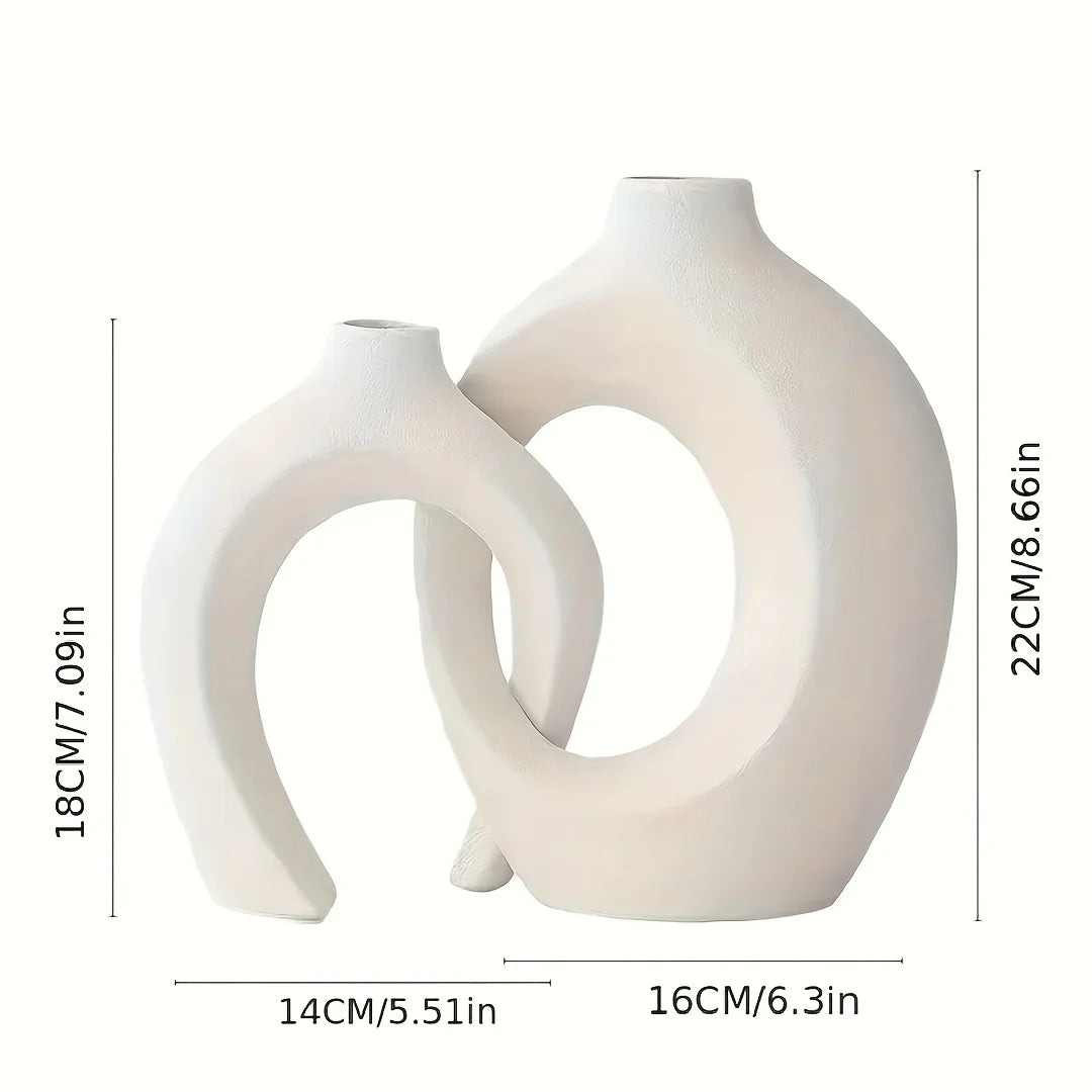 Nordic Elegance – Modern Nordic Ceramic Vase Duo for Stylish Home Décor