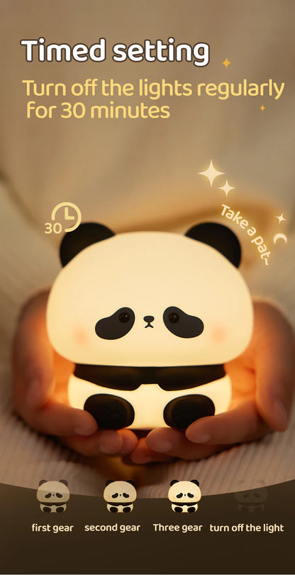 Panda Dreamlight – Soft Silicone LED Night Lamp for Kids' Bedrooms