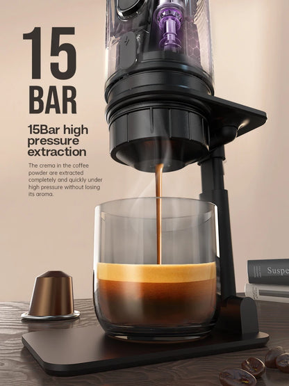 HiBREW GoBrew 12V Portable Espresso Maker: Fits Nespresso & Dolce Gusto Pods, Ideal for Car & Home