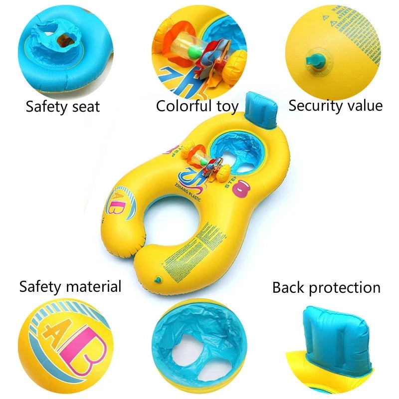 AquaBuddy Trainer: Inflatable Safety Swim Ring for Kids & Parents