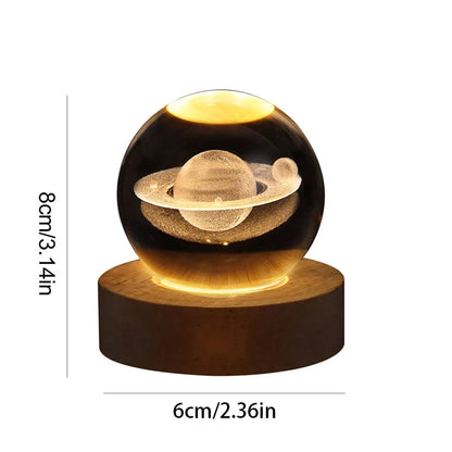 Celestial Glow™ - LED Solar System Crystal Lamp