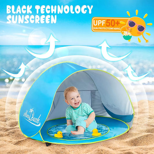 SunSafe PlayNest: The UV-Protected Baby Beach Tent with Pool