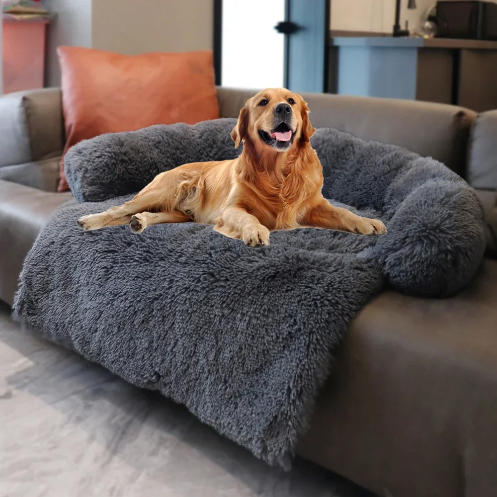 Snuggle Haven Pet Sofa – Removable Plush Bed for Large Dogs & Cats, Winter Warm and Washable