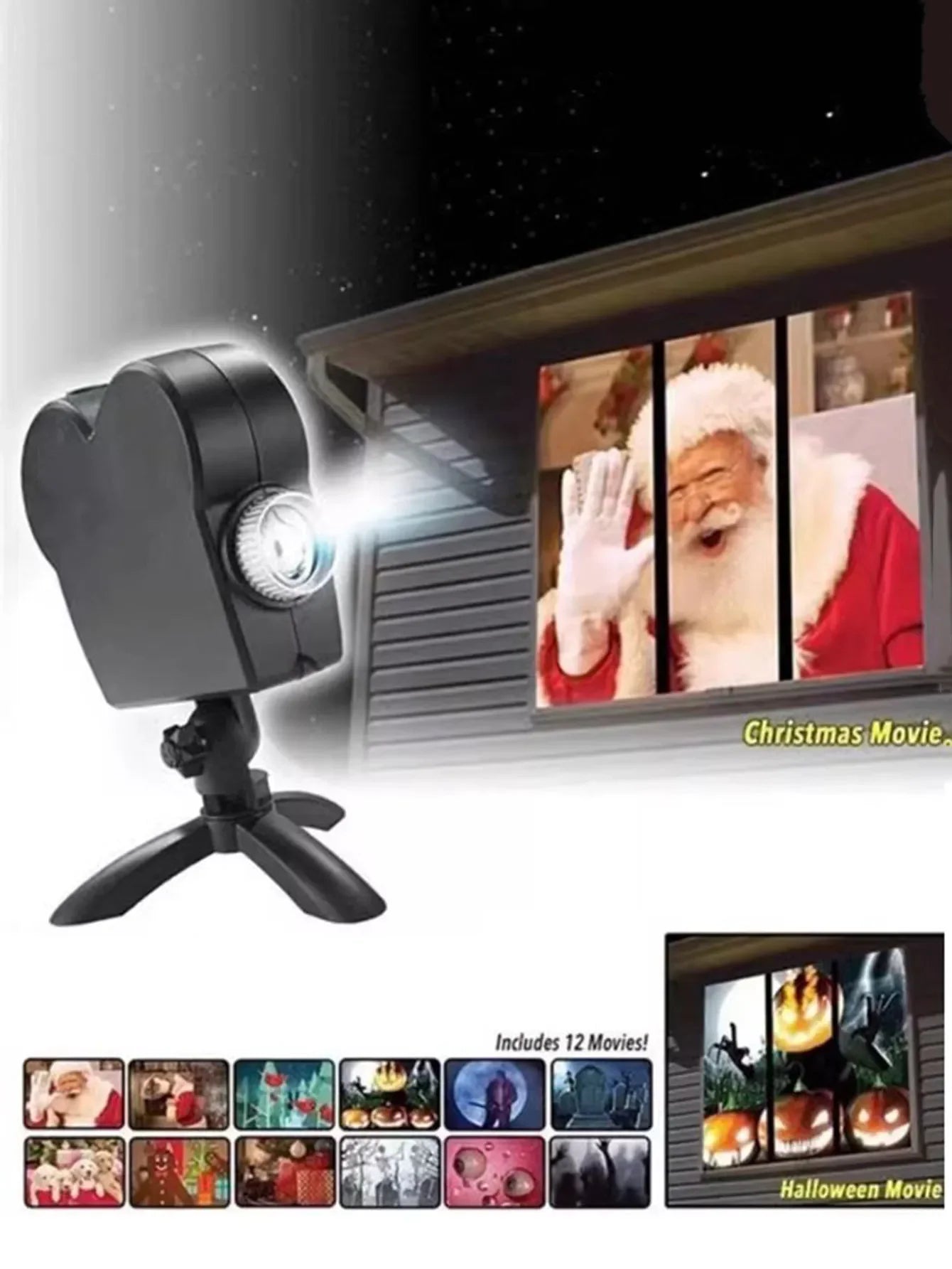 HauntVision 12: LED Holographic Projector for Halloween and Christmas