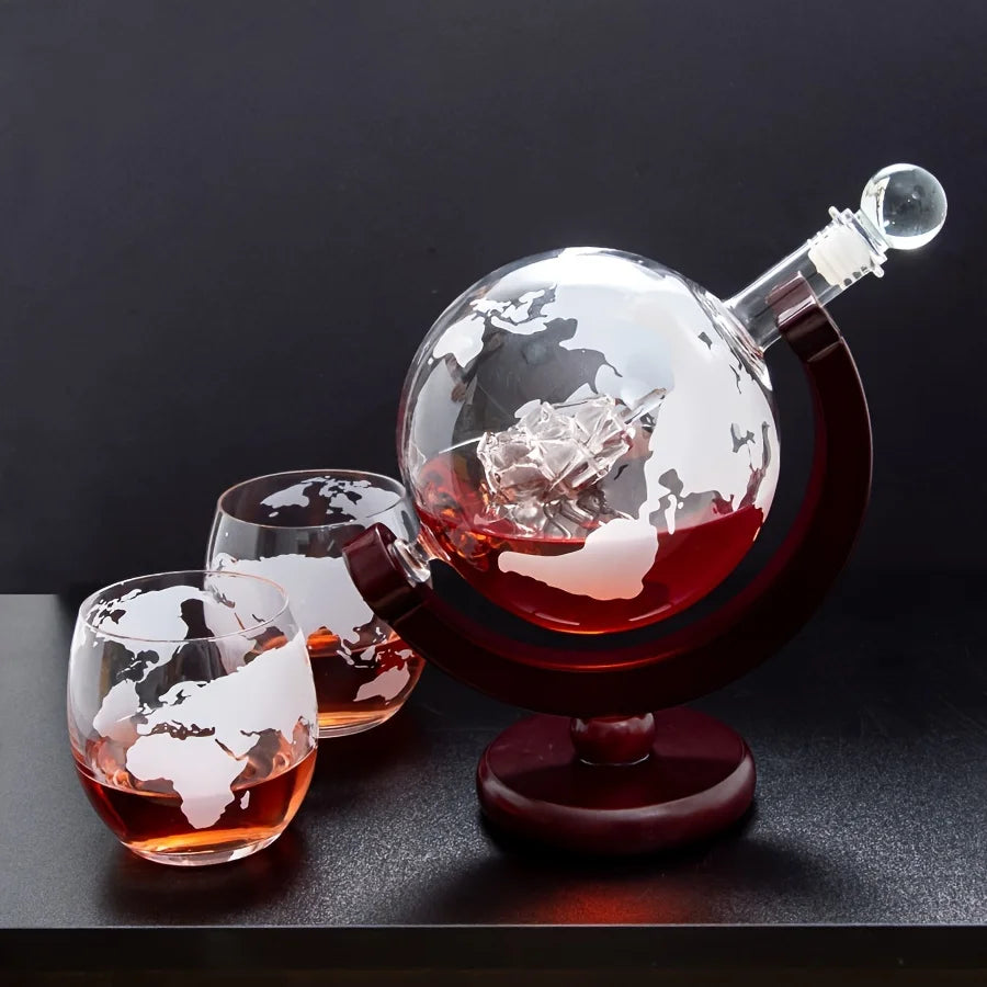 Stunning Globe Decanter Set – A Must-Have for Whisky Lovers