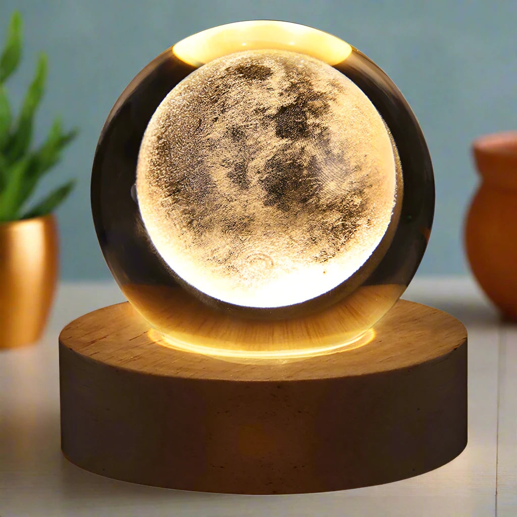 Celestial Glow™ - LED Solar System Crystal Lamp