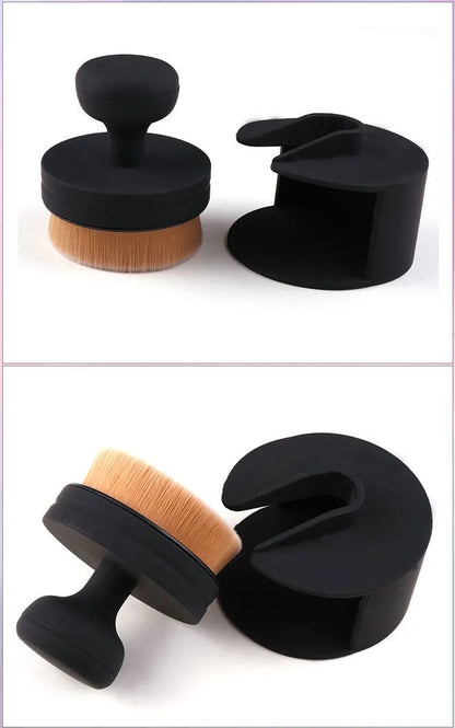 SealPro Duo: The Push-Pull O-Shape Foundation & Blush Stamp Brush Set