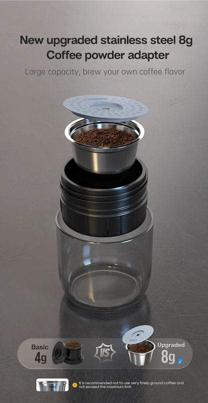 HiBREW GoBrew 12V Portable Espresso Maker: Fits Nespresso & Dolce Gusto Pods, Ideal for Car & Home