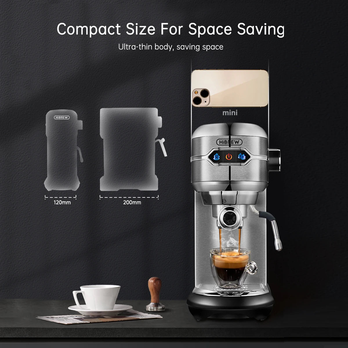 HiBREW SlimBar 20: Semi-Automatic Espresso & Cappuccino Maker