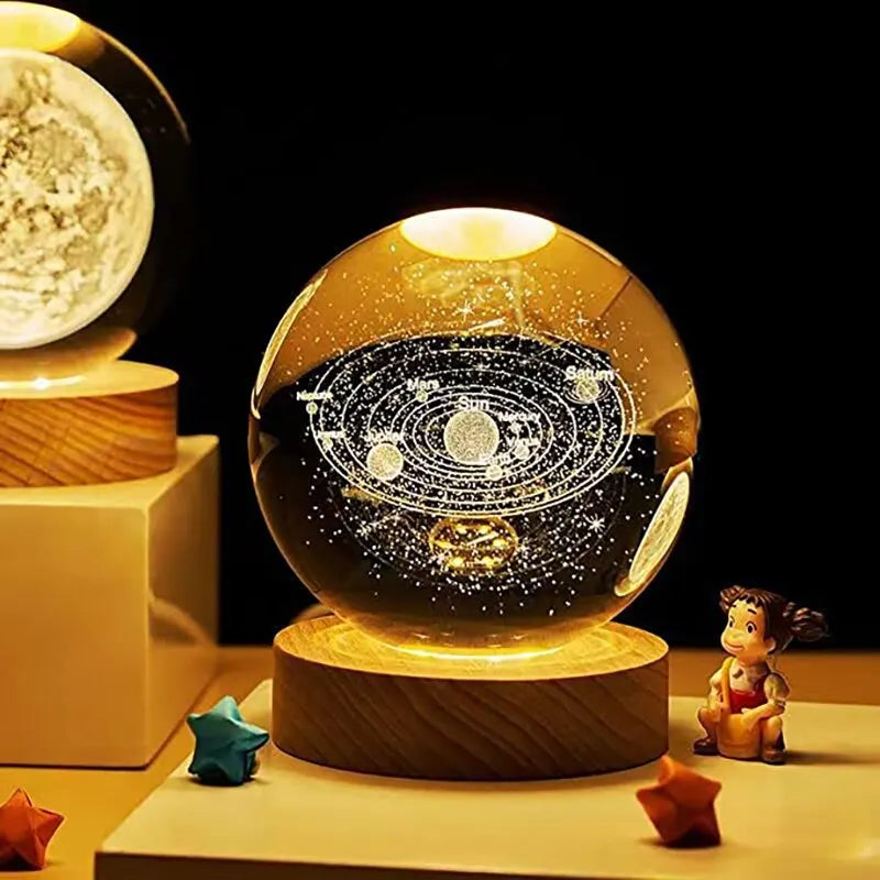 Celestial Glow™ - LED Solar System Crystal Lamp