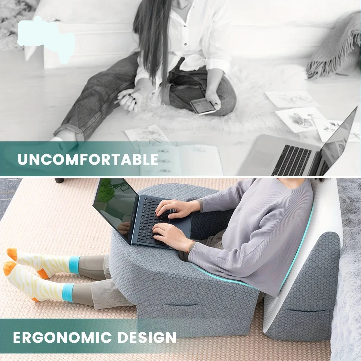 ChillCushion: Multi-Function Arm Rest & Lap Desk Pillow