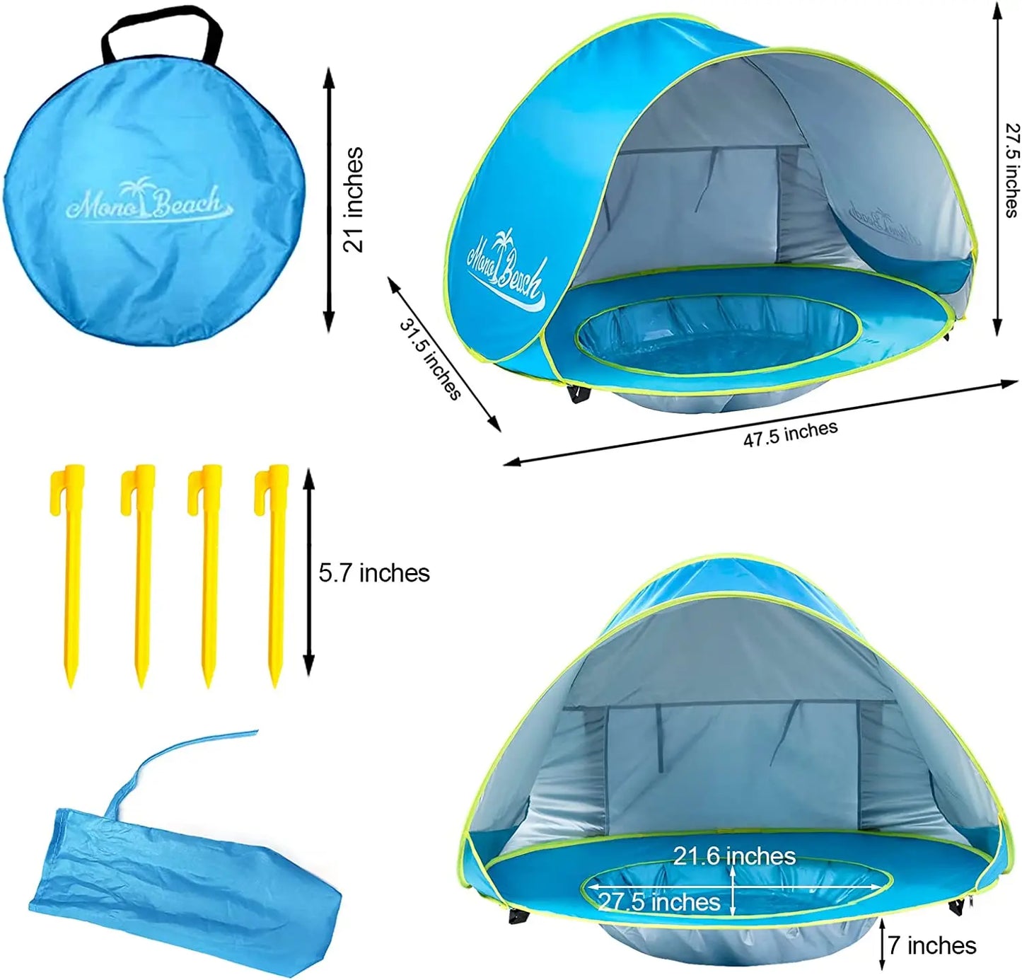 SunSafe PlayNest: The UV-Protected Baby Beach Tent with Pool