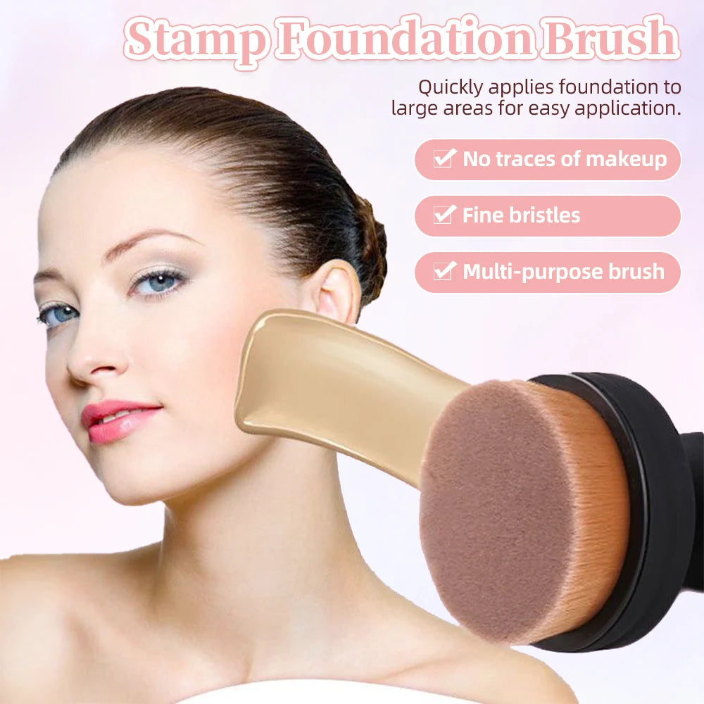 SealPro Duo: The Push-Pull O-Shape Foundation & Blush Stamp Brush Set