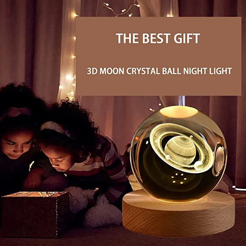 Celestial Glow™ - LED Solar System Crystal Lamp