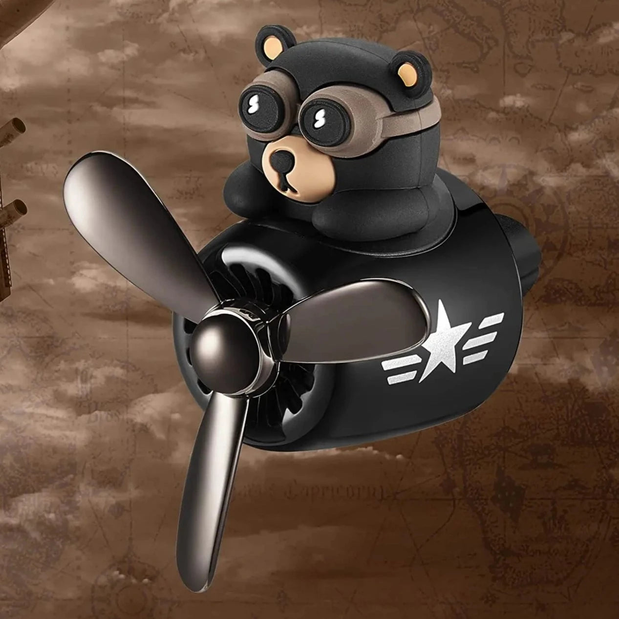 PropellerPals Bear Pilot: The Whimsical Rotating Car Air Freshener