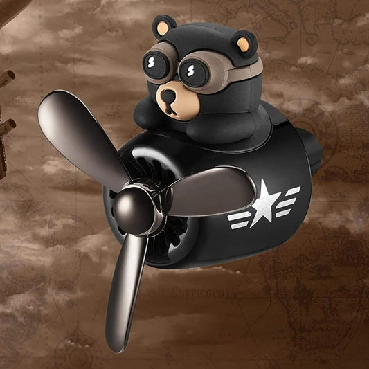 PropellerPals Bear Pilot: The Whimsical Rotating Car Air Freshener